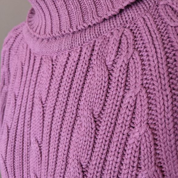 Vintage cable knit chunky pink sweater - Picture 5 of 10